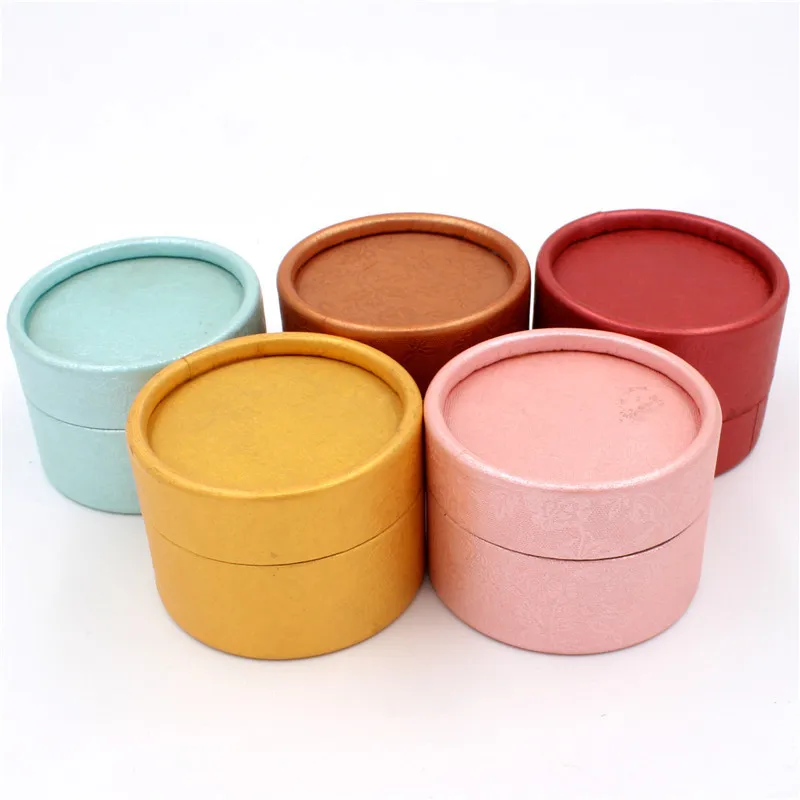Custom Lip Balm Pink Color Round Paper Tube Box Blush Loose Powder Cream Packaging Container Tube For Cosmetic