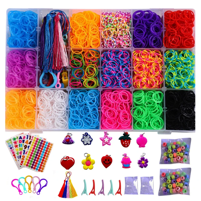 DIY Handmade Craft Kit Loom Bands Custom Rubber Bands Bracelet Making Kit Box