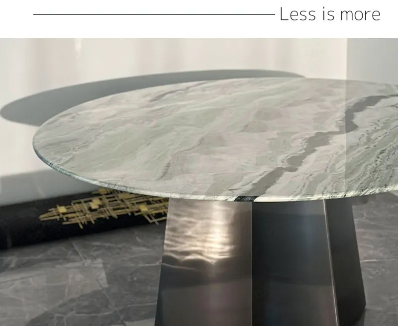 HZX Italian natural marble modern simple home round table high-end luxury round green jade luxury stone table Dinning Table