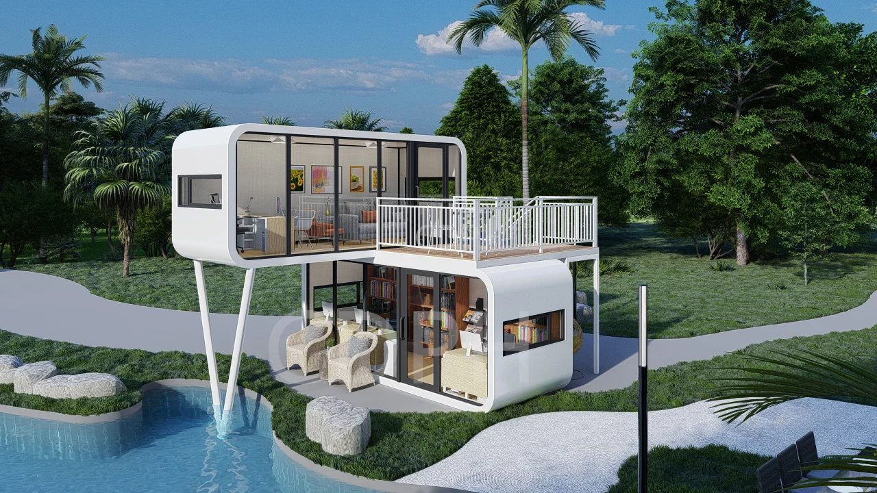 Beach Villa modular prefabricated house transportation container micro residence home stay resort house