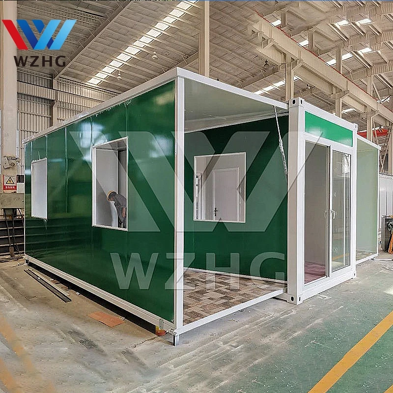 Gable Roof One Bedroom Plan Container Luxury High Ceiling Tiny Folding Shipping Container Houses For Camping Park Tonga