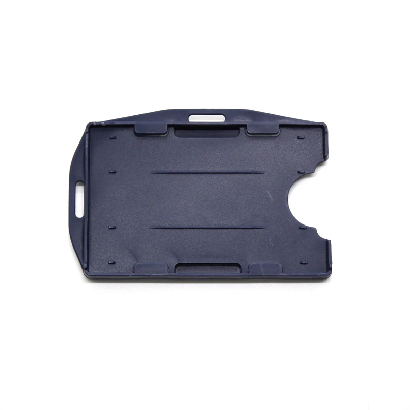 Double side hard plastic ID cardholder, black badge holder Horizontal and Vertical Dual-Use