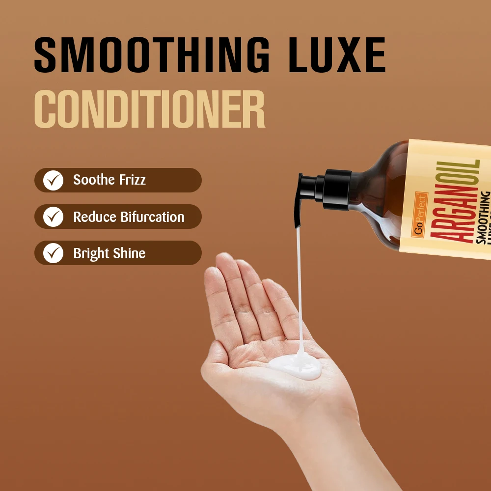 GoPerfect Argan Oil Hair Conditioner Smoothing Hair Conditioner Nourishing Hair Shampoo & Conditioner Set For Home Use