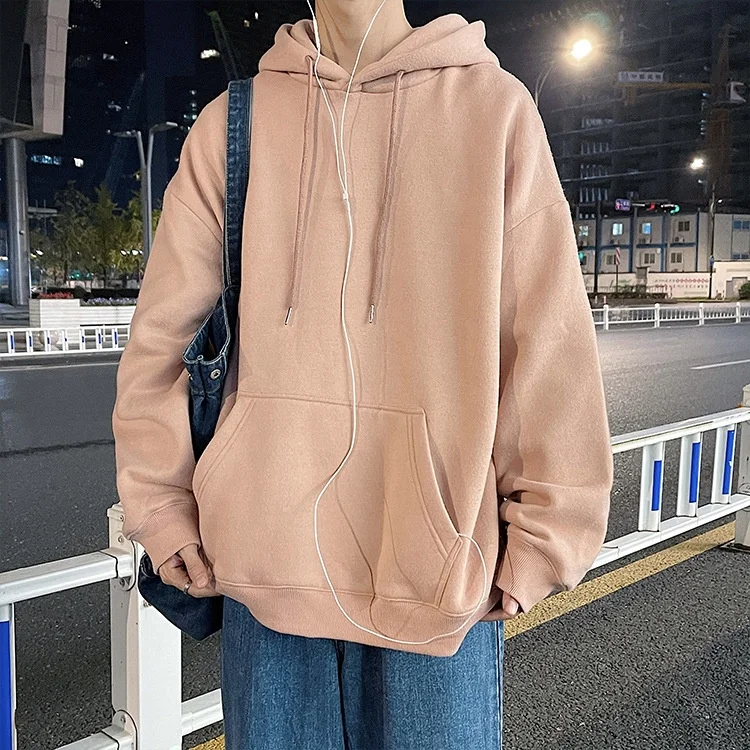 JY040 Loose large size hooded Smiley reflective men graphic hoodies  plus velvet thick streetwear hoodie