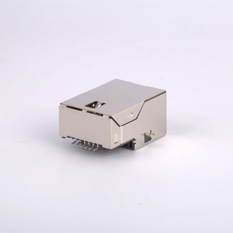 8P8C rj45 модульный Средний Монтажный таб-собственный Rj45 Pcb трансформатор экранированный разъем поверхностного