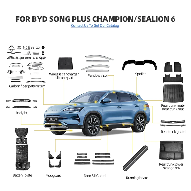 High Quality Car Exterior Accessories 4Pcs Front Rear Mud Flaps Guard Flares Splash Mudguard For BYD Song Plus Accessory