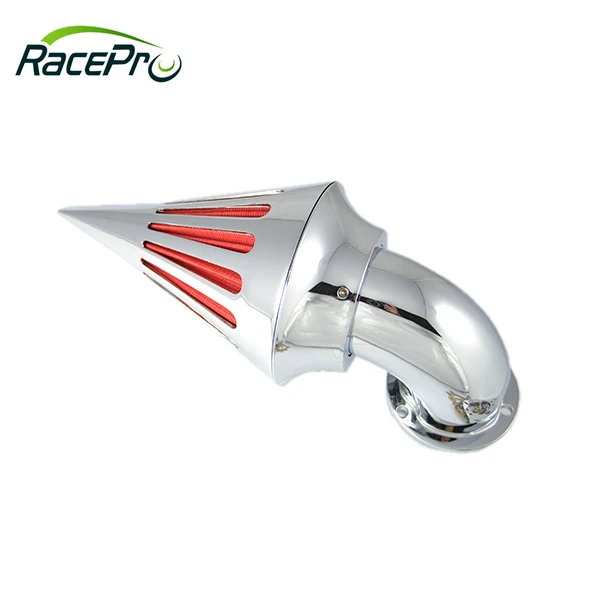 RACEPRO Motorcycle Spike Air Cleaner Intake Filter for Harley CV Carburetors Sportster Custom Black