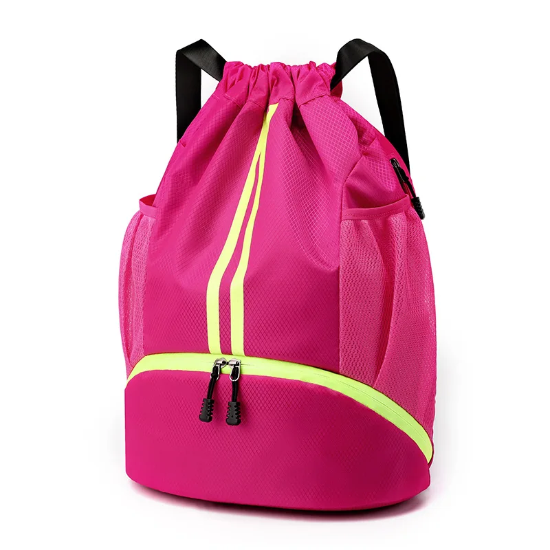 Rainbow Wet And Dry Separation Basketball Swimming Strap Pocket Drawstring Backpack Ball Bag Student Backpack Outdoor Sport