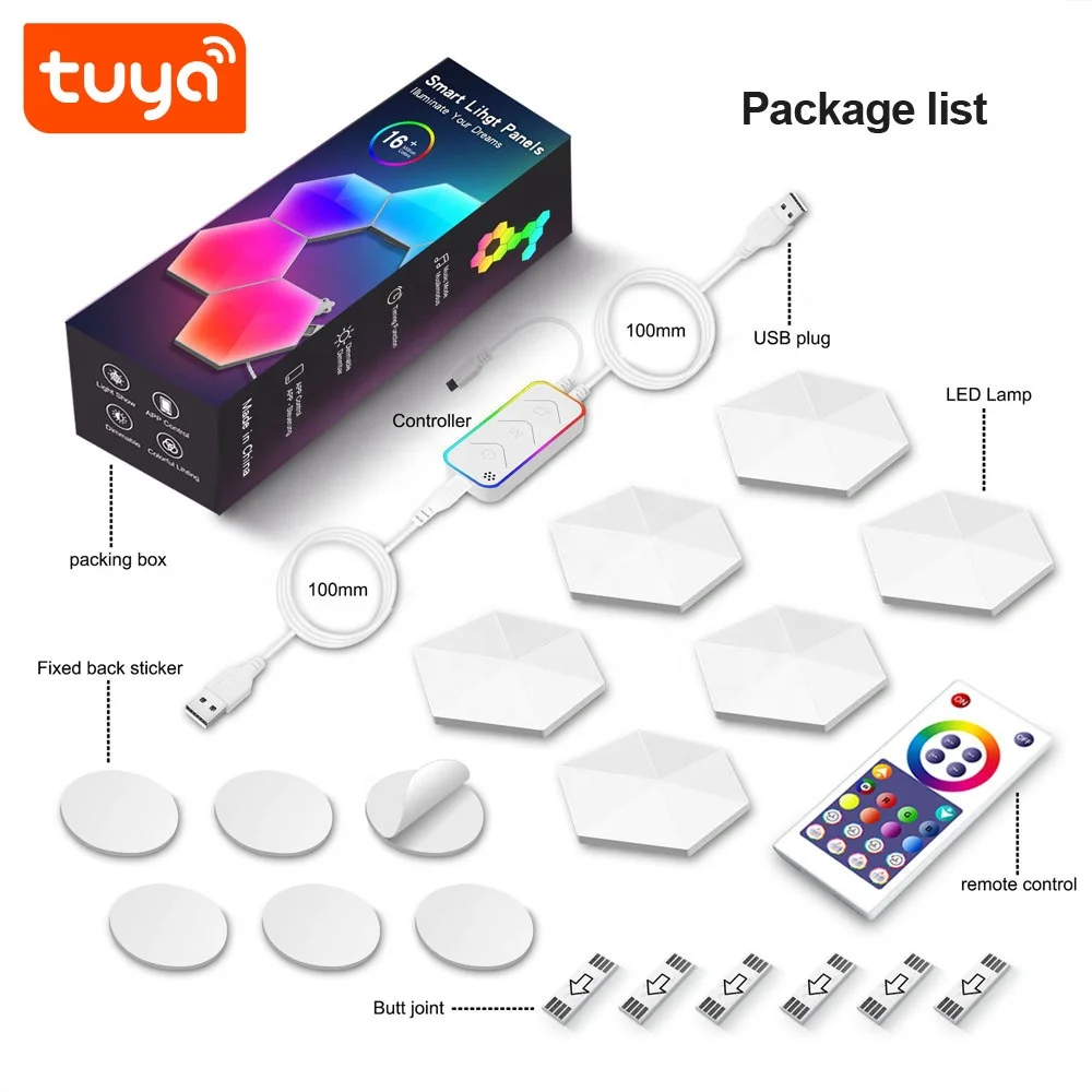 2024 Hot Selling Led RGBIC Tuya Smart WiFi Led Light with 6 led in a box PST-HL06