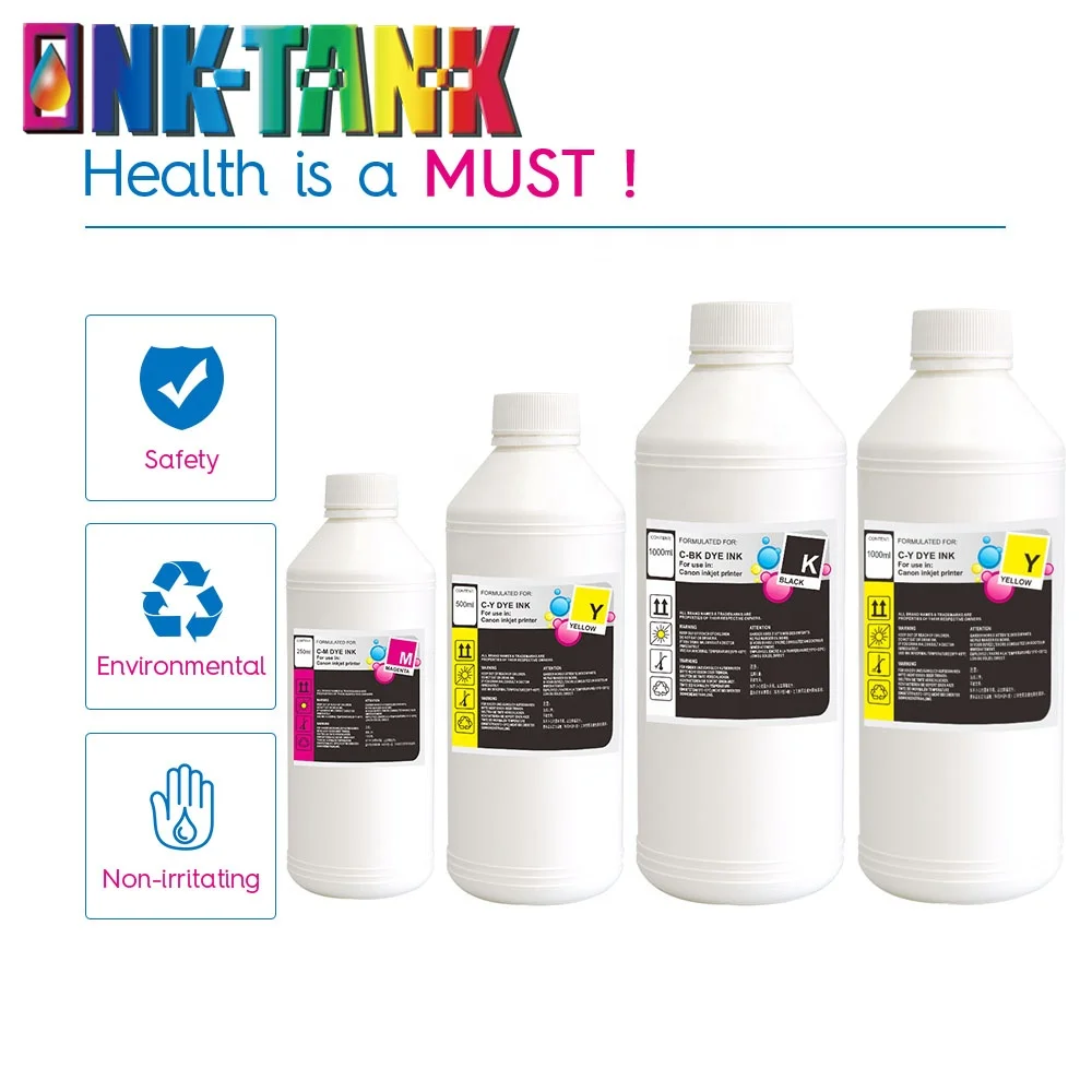 INK-TANK 250ml 500ml 1000ml High-End Compatible Premium Color Refill Inkjet Dye Ink For Canon Pixma Printer