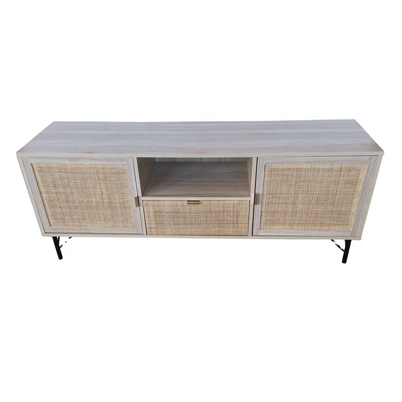 Роскошная панельная мебель для гостиной, современная ТВ-стойка из ротанга, ТВ-тумба