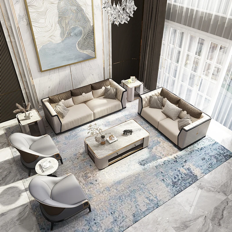 Modern Latest Home Solid Wood Sofa Furniture Set Chinese Style High Class Luxury Living Room Sofa Set