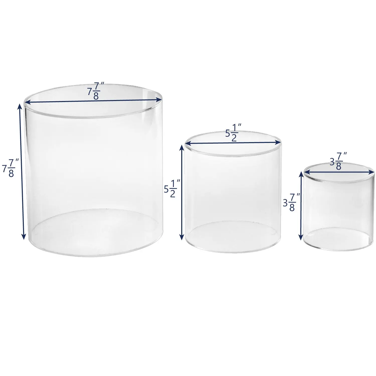 Countertop cylinder riser 3 size stackable round lollipop display bins case acrylic candy display rack