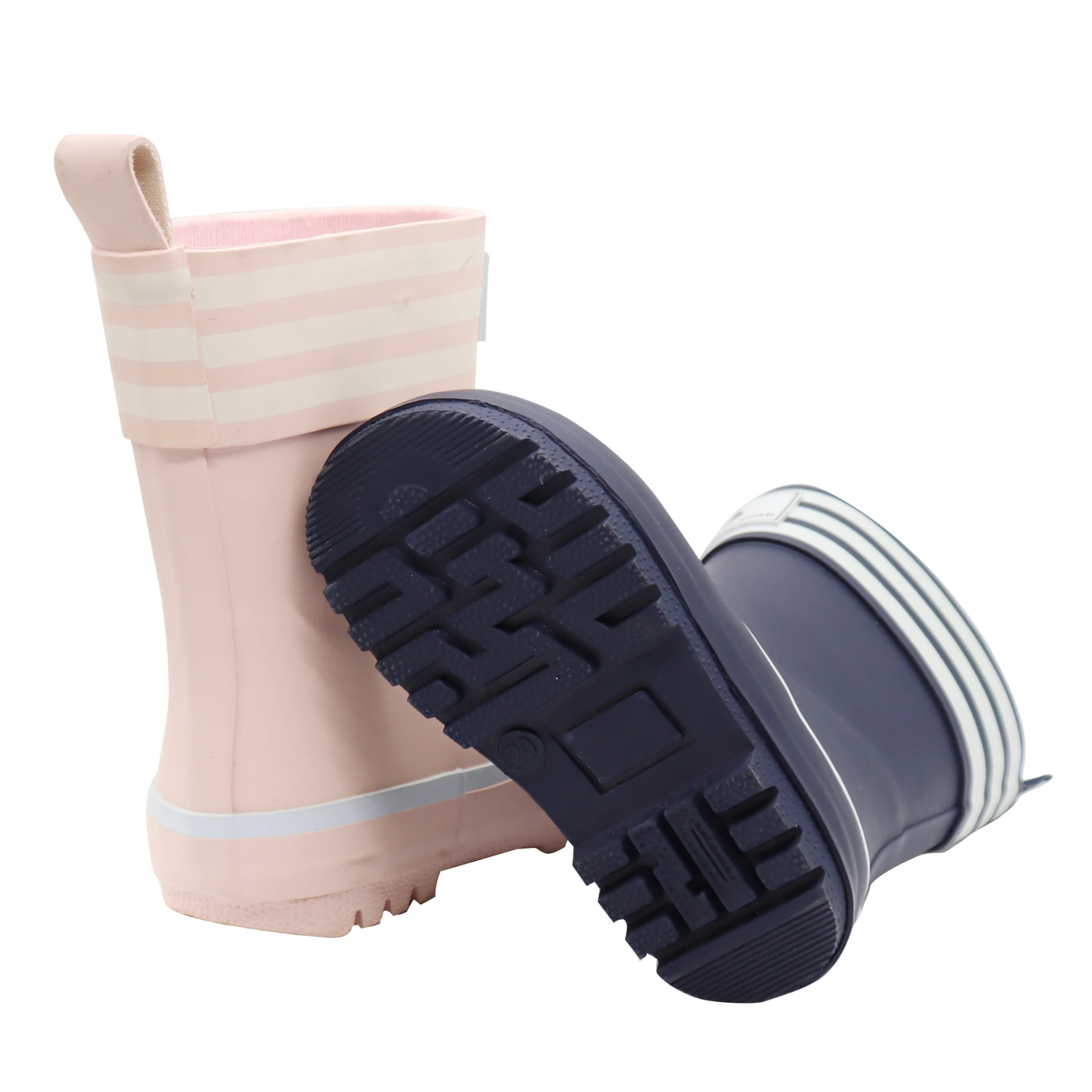 Customized good quality rain boots rubber navy waterproof non-slip rain boots