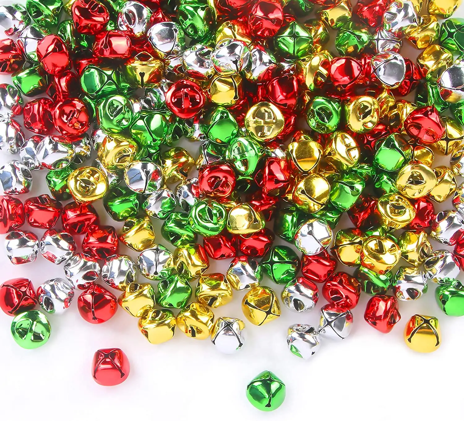 Small Bell Mini Bells Bulk with 27M Red Cords for Christmas Party & Festival Decorations