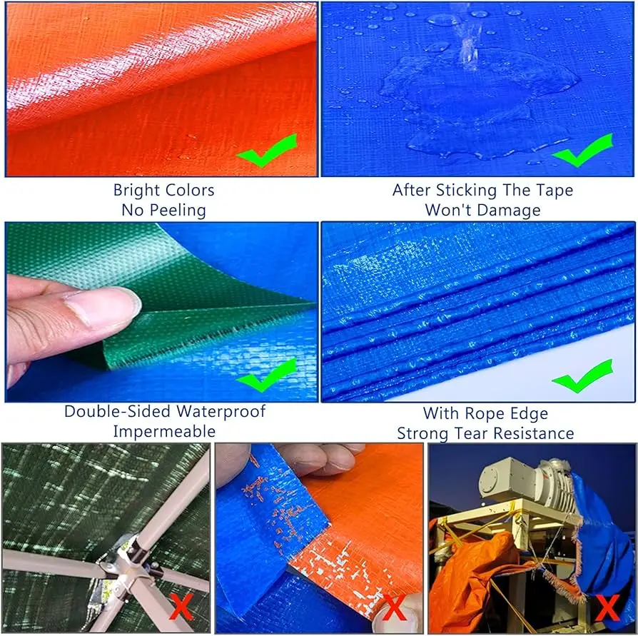 12 ft X 10 ft Waterproof Multi Purpose PE Tarpaulin Roof Cover Pe tarpaulin roll tarp tent plastic sheet pe tarp