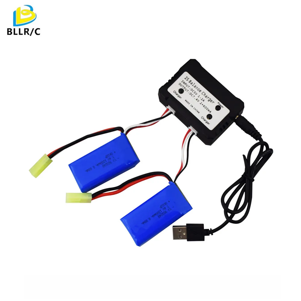 2PCS 7.4V 1200mah lithium battery with 2-in-1 charger for 300E 9300 9301E 9302E 9303E 9034E 9305E 302E 9310 2.4G 1:18 rc car