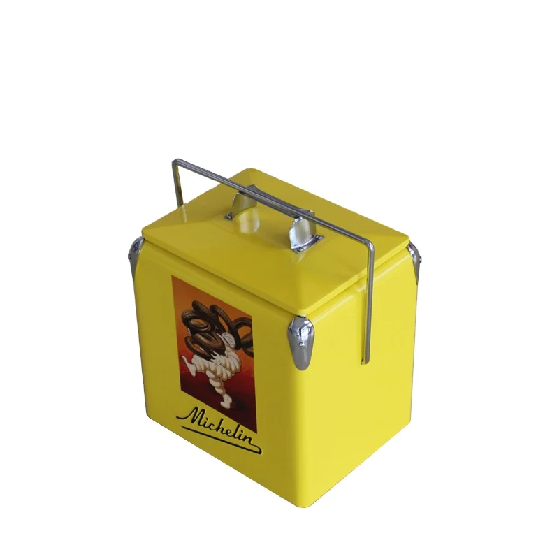 13 liter retro metal cooler box for outdoor camping