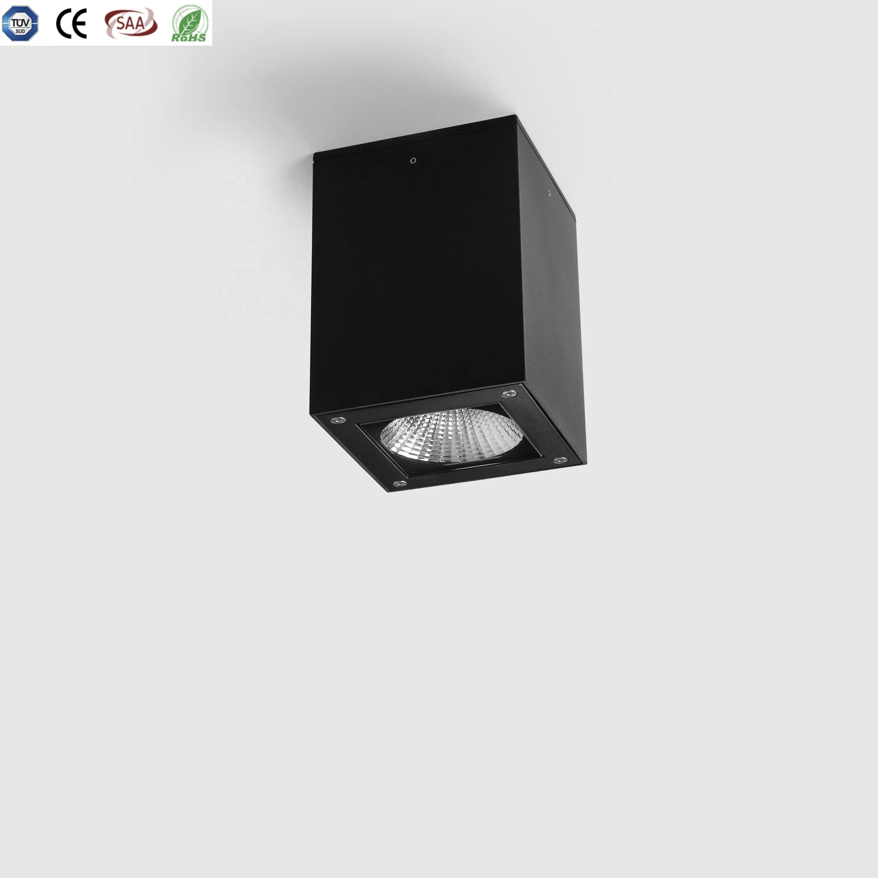 3000K 4000K 5000K CRI95 6W 15W Indoor Outdoor Square Aluminium and Glass Industrial Hotel Home hallway LED Ceiling Light