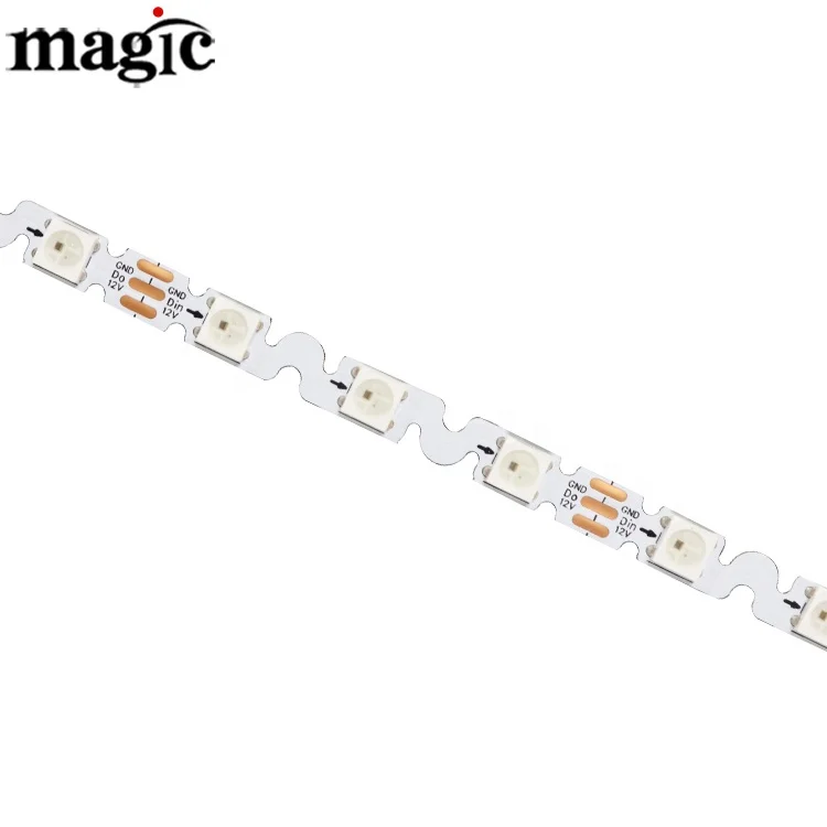 6 мм шириной 12 В 5 24 RGB пиксель индивидуальная Адресуемая s кривая гибкая цифровая зигзагообразная Светодиодная лента