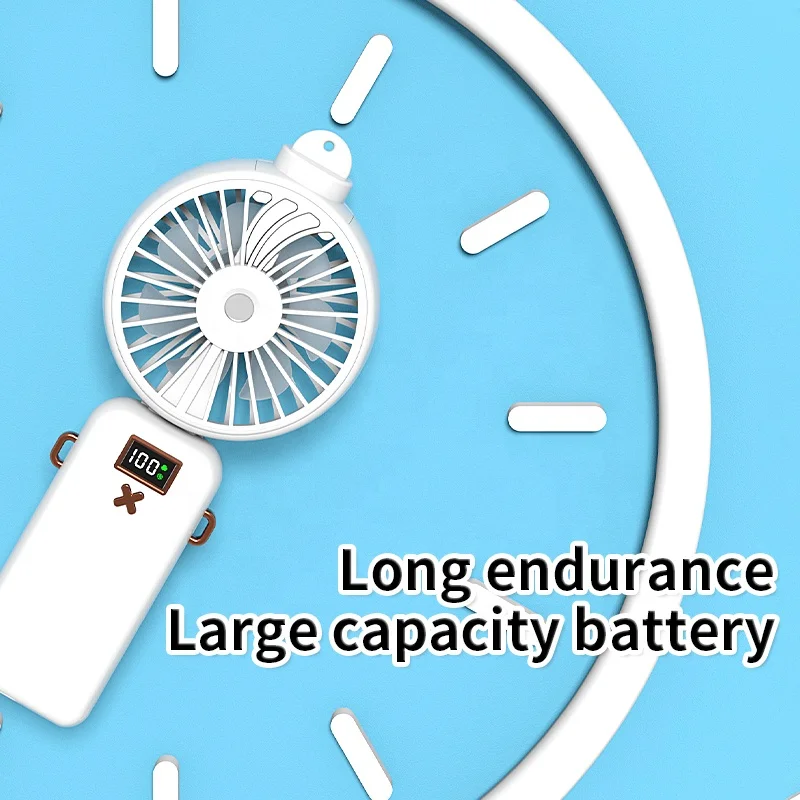 Customized LOGO 2500mAh C351 Digital Display Spray Fan Mini Foldable Handheld Mist Hanging Neck with Water Tank Cooling