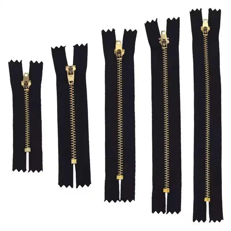 Wholesale Garment Accessories Custom Close End Jeans Metal Zipper Fashion Brass Denim Zipper for Jeans