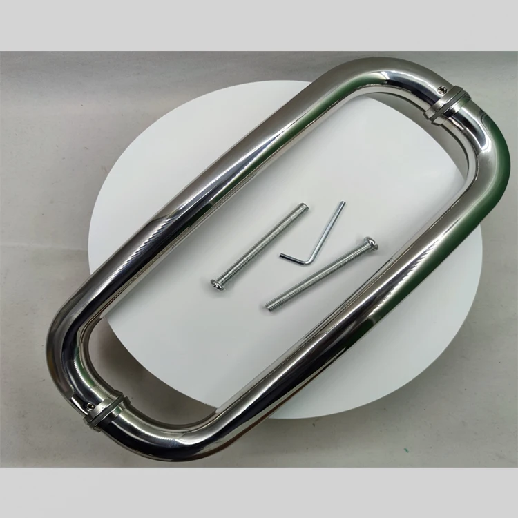 Stainless Steel 201 304 Grade Glass Door Pull CurvedHandle Rose Gold 25mm Diameter 305mm Length to Thailand Cambodia