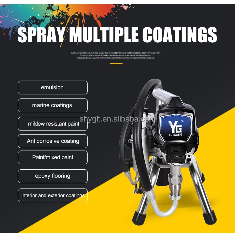 G41 220vac 2.5Liters high pressure painting machine portable airless electric sprayer piston pump vacuum paint spray machine