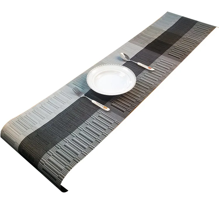 Custom size PVC wedding placemat plaid dining modern roll fall fabric decorative table runner