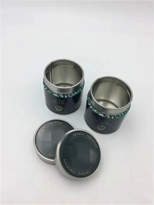 30 ~ 50 Gram Custom Matcha Tin Can Empty Metal Round Matcha Tin Box