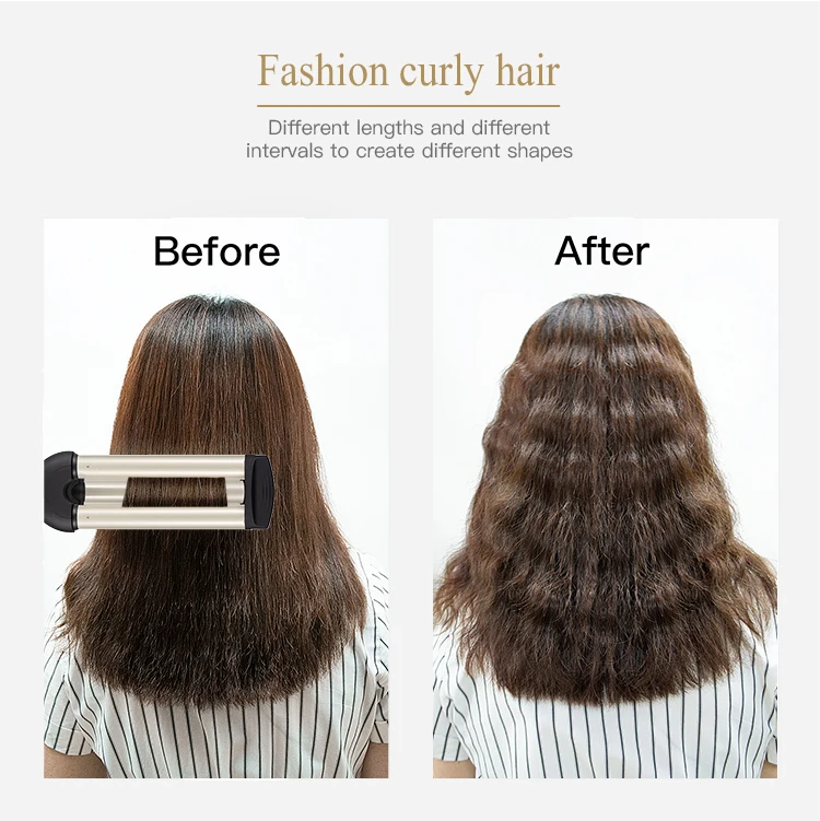 3 Barrel Hair Curling Iron Hair Crimper Professional Beach Wave Curling Crimping Iron Deep Waver Hot Tool