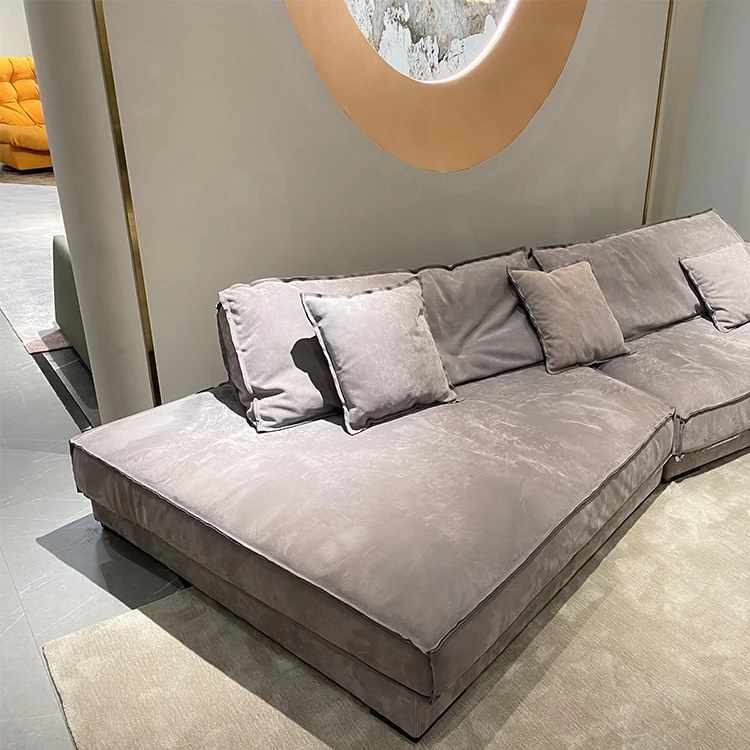 Gainsville Modern Frosted Leather Upholstery Cover Sectional Modular Sofa Set Furniture Special Shape Couch Living Room Sofas