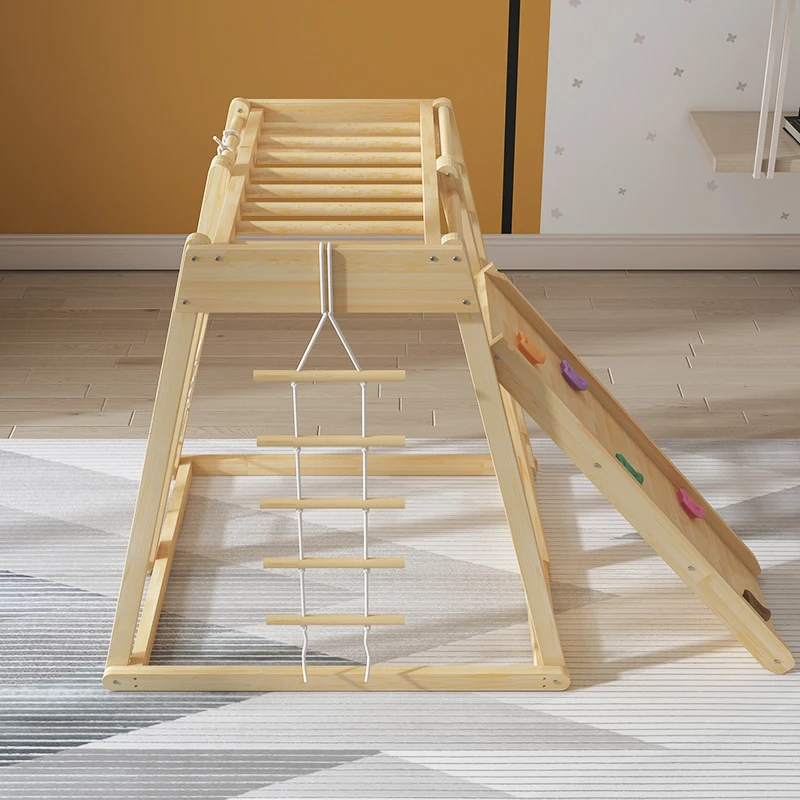Playground indoor equipment climbing ladder wooden children climbing frame