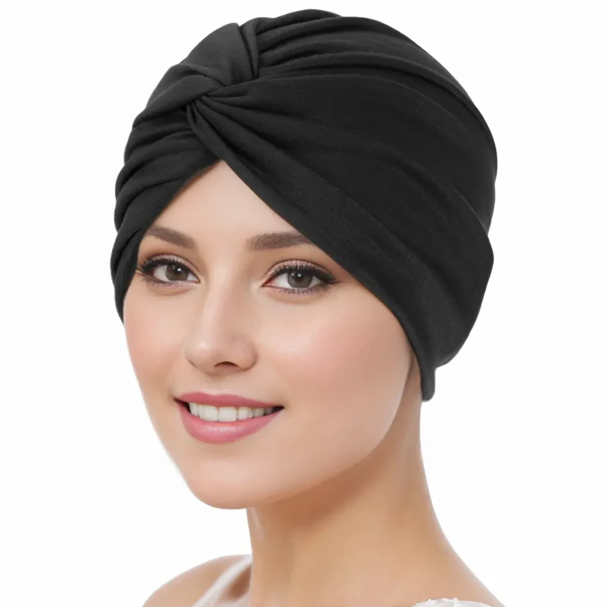 Women Turban Pre-tied Bonnet Knot Beanie Hats Headwrap Adult Lady Hijab Scarf Muslim Headscarf Caps