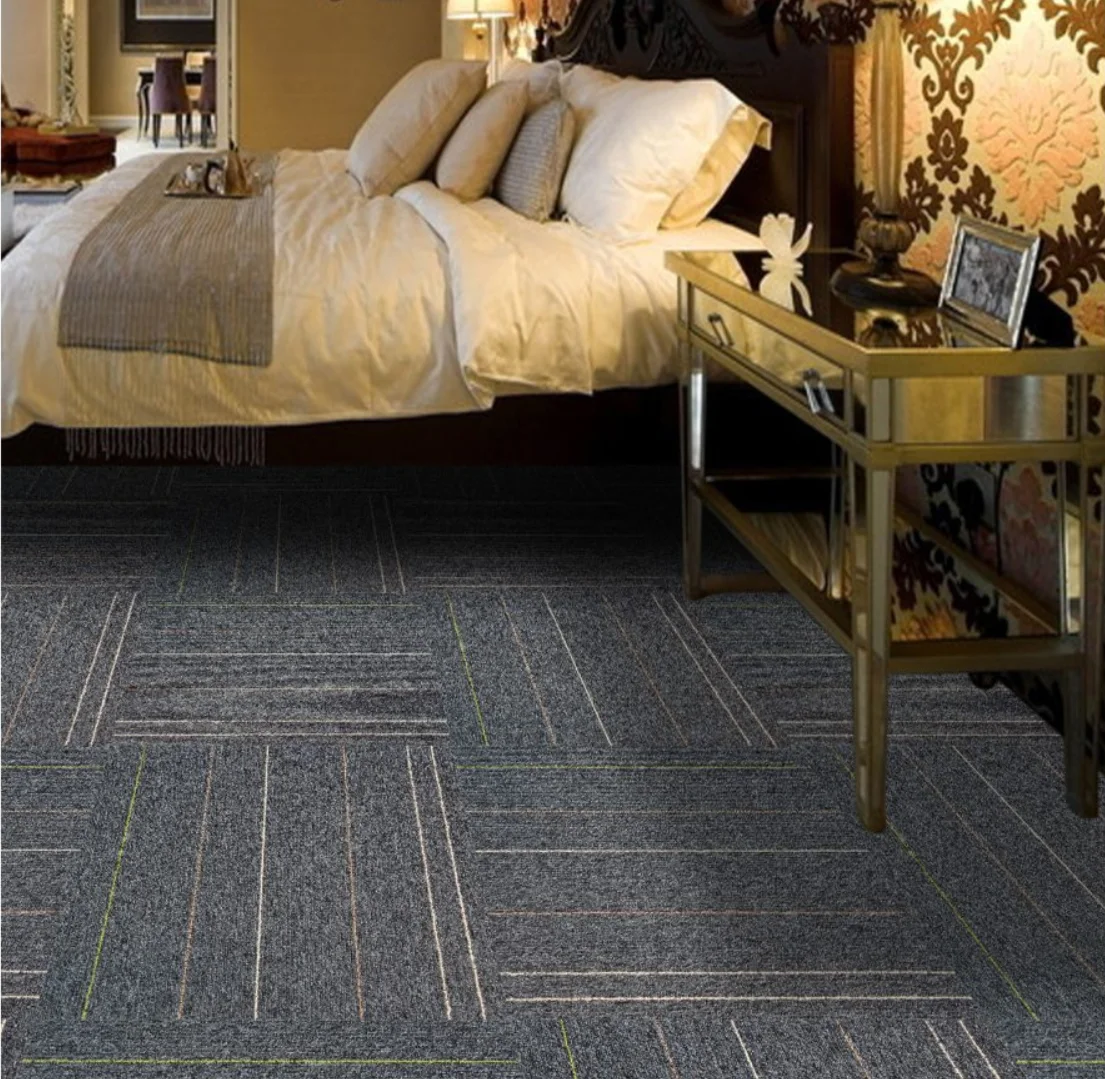 Customized Luxury Hotel Commercial Flame retardant carpet Tile 50*50 Floor square carpet tile for office