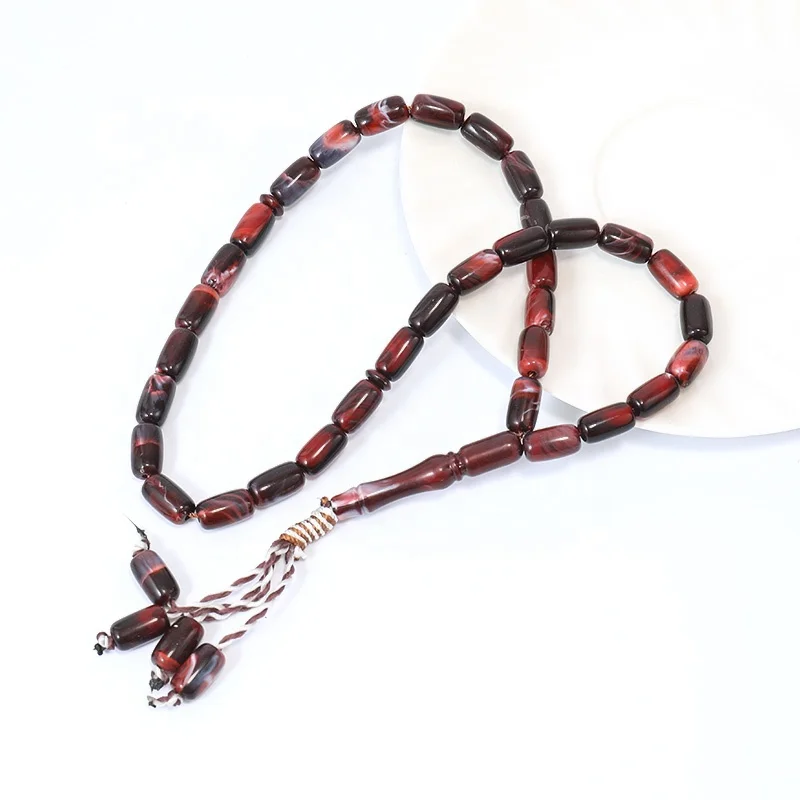 Factory Directly Brown  Resin Kehribar Amber Rosary  Muslim Islam Tesbih Gift  Set