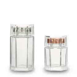 Hexagonl Transparent House Storage Empty Nut Suger Canned Glass Jam jar Honey Jar