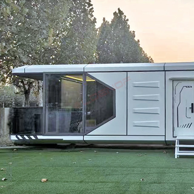 Prefabricated Mini Mobile Tiny Modern Simple Tiny Steel Trailer Container House on Wheels