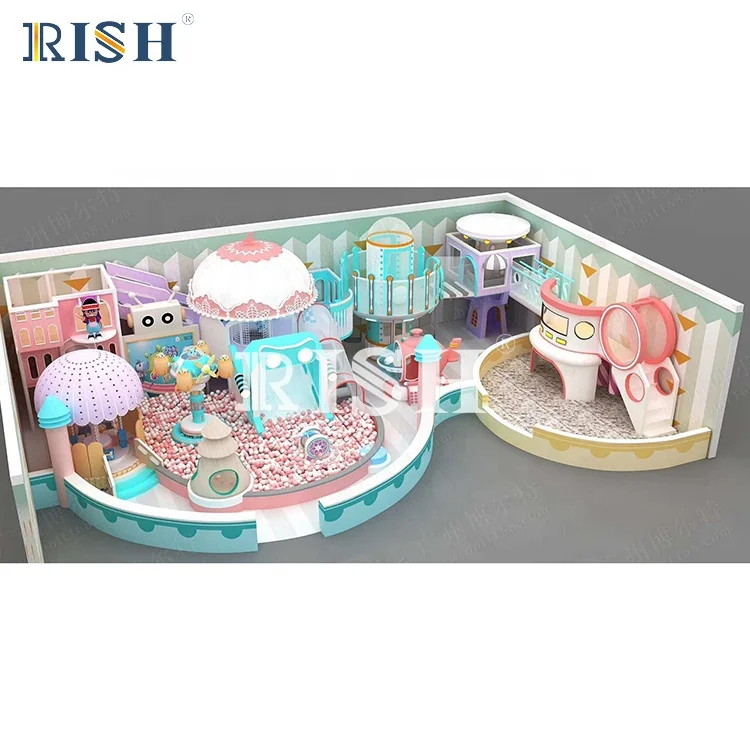 Castle indoor playground candy theme indoor playground ball pool  climbing wall kids games arcade  pool slide  foam ball pit