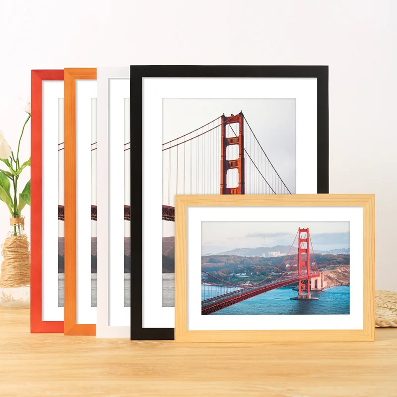 Wholesale Art Style A4 Solid Wood Picture Photo Frame for Home Decoration Luxury