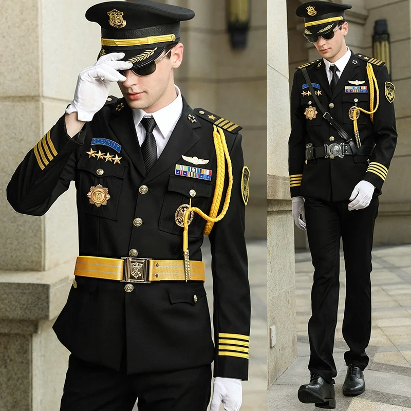 Factory Supply OEM Custom Unisex Black Security Guard Officer Dress US Uniforms