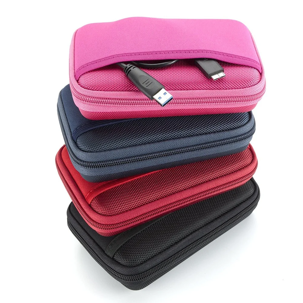Hot sale portable carrying storage cable EVA HDD hard disk case with elastic