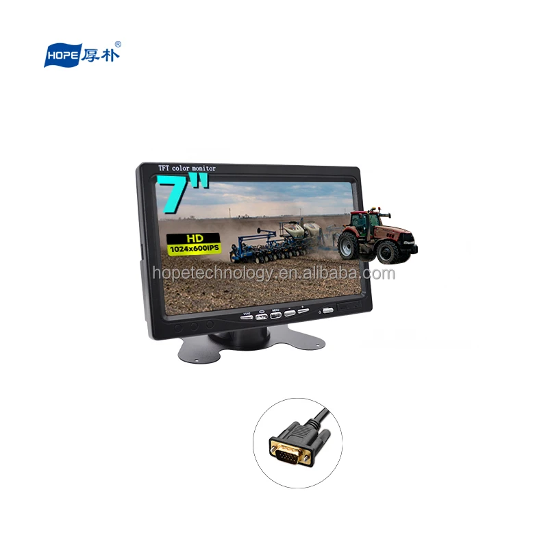 7 inch  HD IPS Monitoring System Display With VGA Connector For Heavy Duty Trucks Vehicles Truck Screen