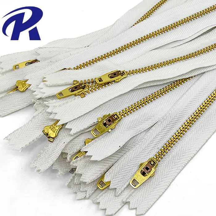 Zipper 8mm Metal  for Bags Closed End with Customizable Metal Logo and Smooth Teeth