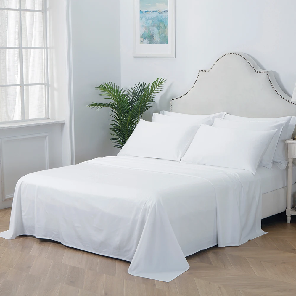 Factory Wholesale Hotel Bed Linen 100% Cotton White Hotel Bed Sheet Duvet Cover Set