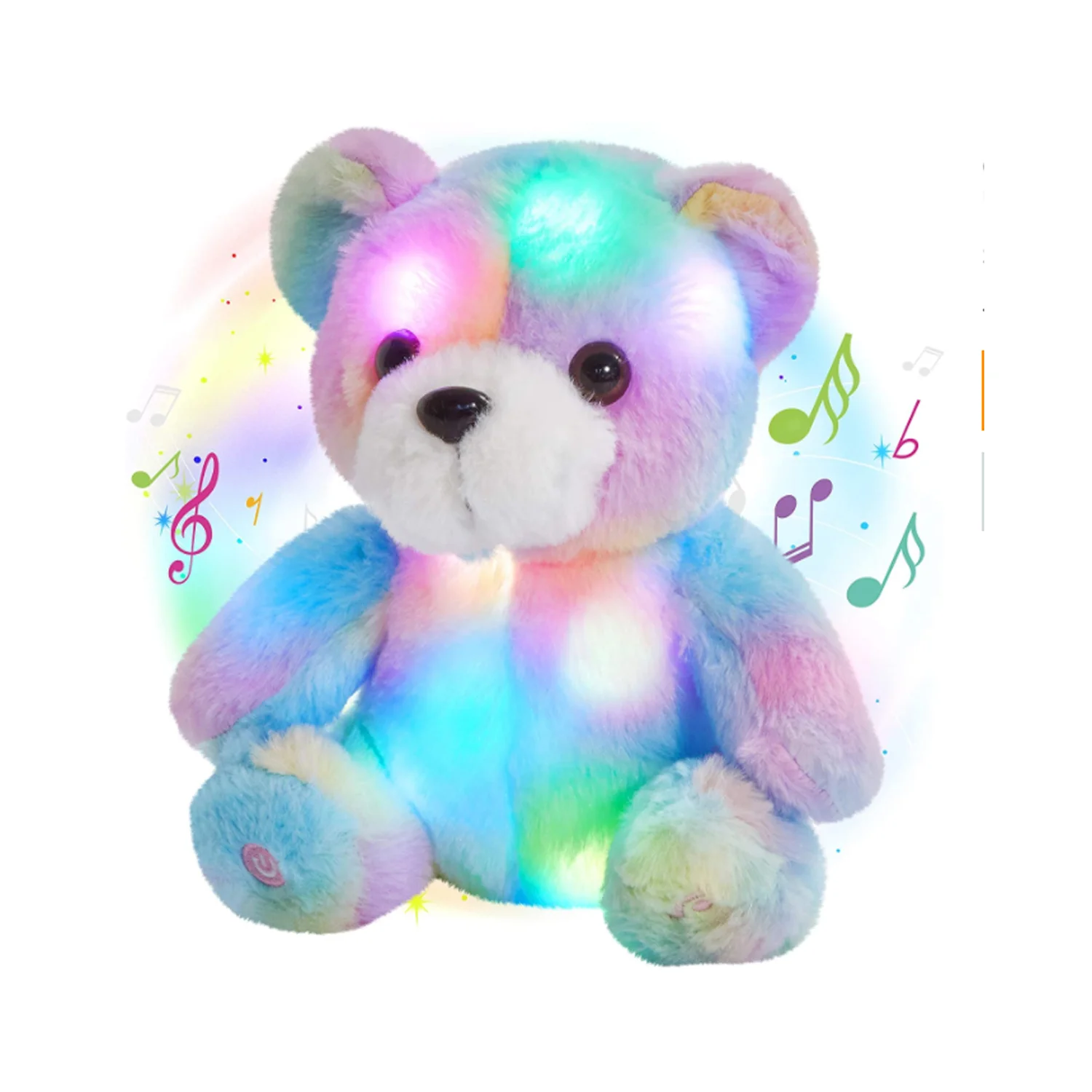 Stuffed Rainbow Glowing LED Night Light Bear Plush Teddy Bear With Lights Toys Fancy Presents For Children Party Gifts