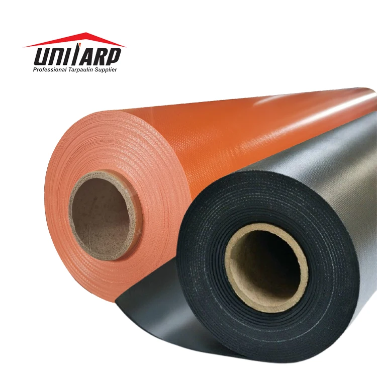 Unitarp 650 750 850 gsm 100% polyester Waterproof Heavy Duty Bache orange PVC Tarpaulin