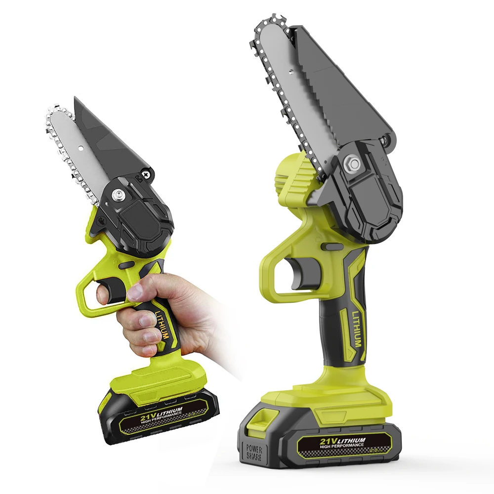 Portable Small Rechargeable Electric Power Mini Handheld Hand Tree Cutting Homelite Cordless Battery Chainsaw