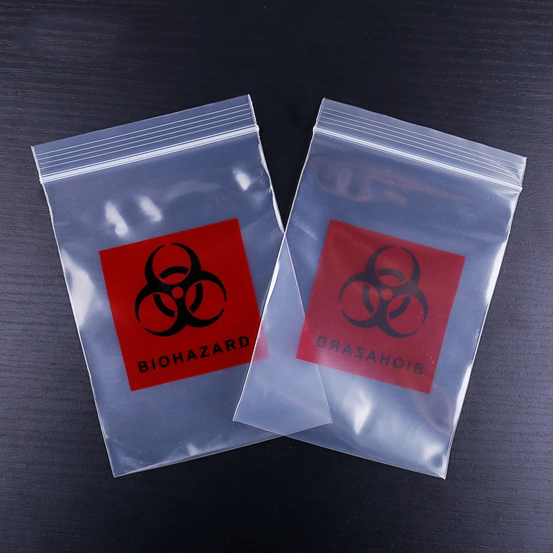 Medical Lab PE Plastic Bag Zip Lock Polybag Biohazard Specimen Bag