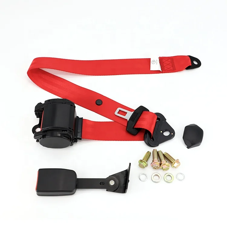 
high quality 3 point retractor seat belt set of 2 retractable 3 point safety seat belt straps 